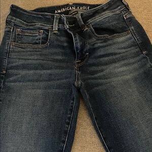 American Eagle Outfitters Women's Dark Blue Boot Cut Jeans- SHORT length